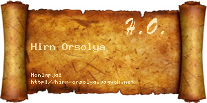 Hirn Orsolya névjegykártya